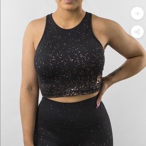 Buffbunny Rose Aurora Crop Top in Black/Gold